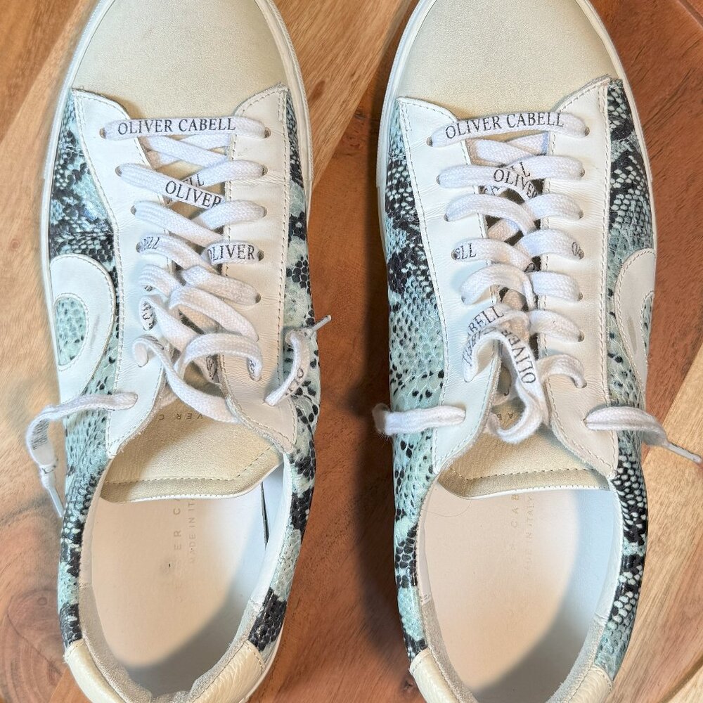 OLIVER CABELL TEAL AND BLACK SNAKE PATTERN (ATHENS), LACE UP, EU SIZE 40